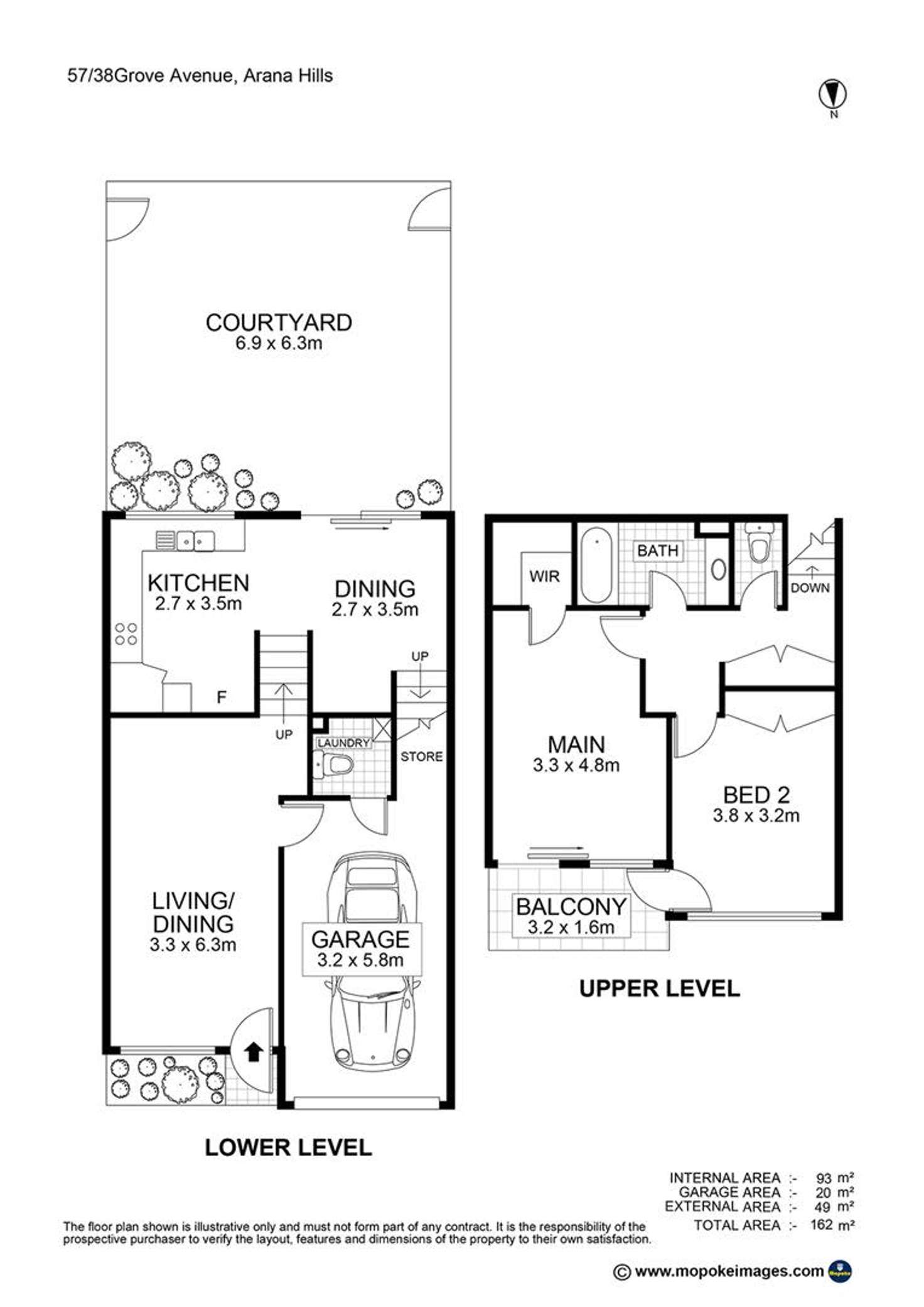 Floorplan of Homely townhouse listing, 57/38 Grove Avenue, Arana Hills QLD 4054