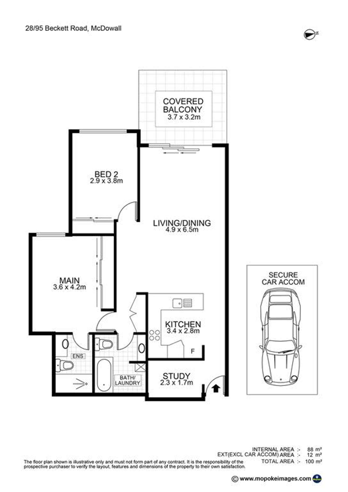 Floorplan of Homely unit listing, 28/95 Beckett Road, Mcdowall QLD 4053