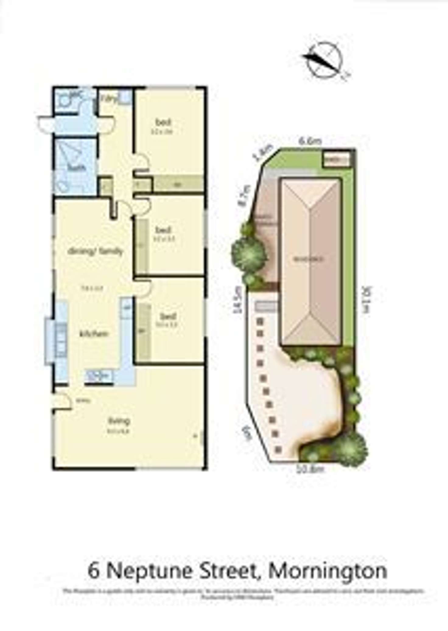 Floorplan of Homely house listing, 6 Neptune Street, Mornington VIC 3931