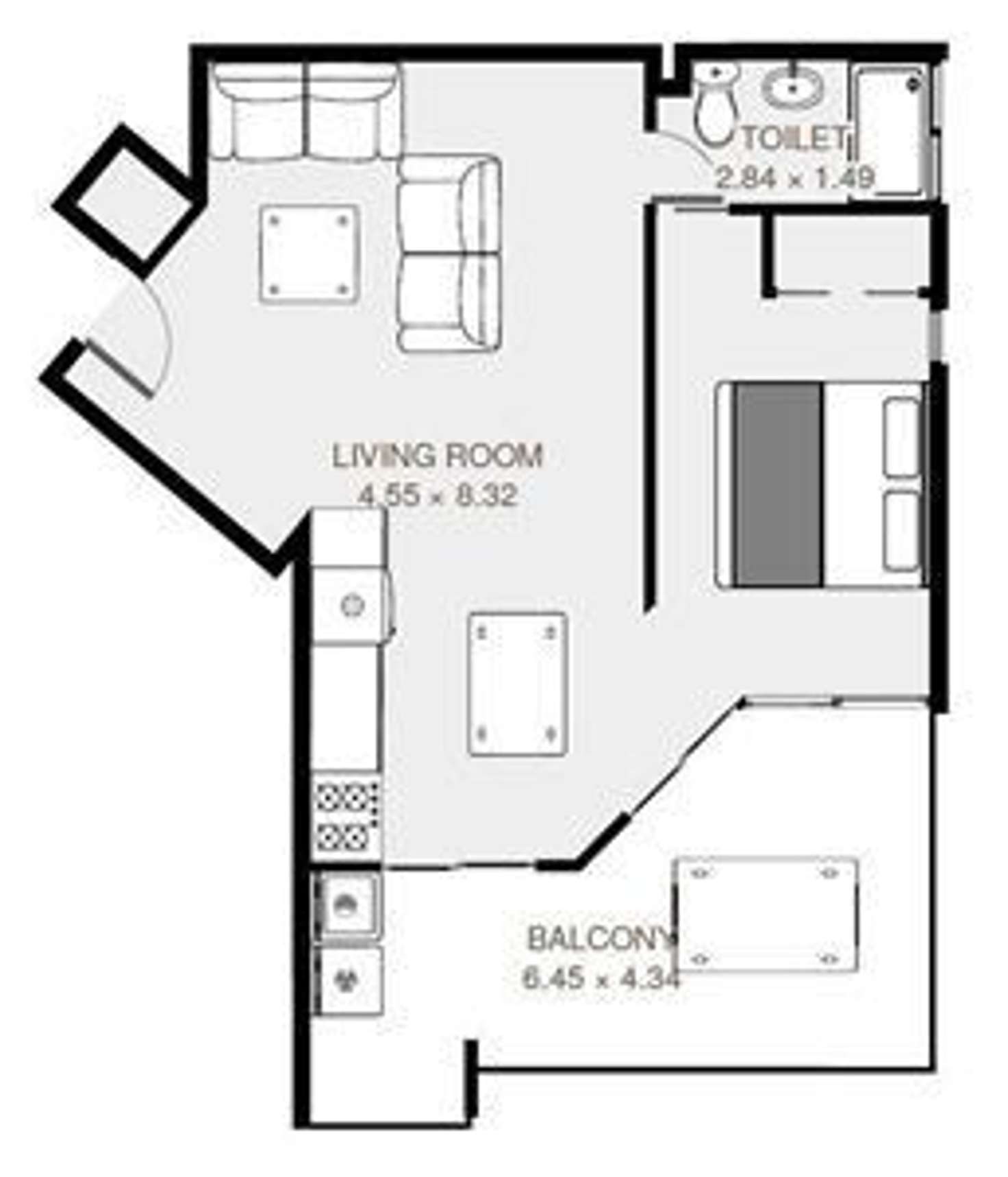 Floorplan of Homely apartment listing, 4502/2 Carraway Street, Kelvin Grove QLD 4059