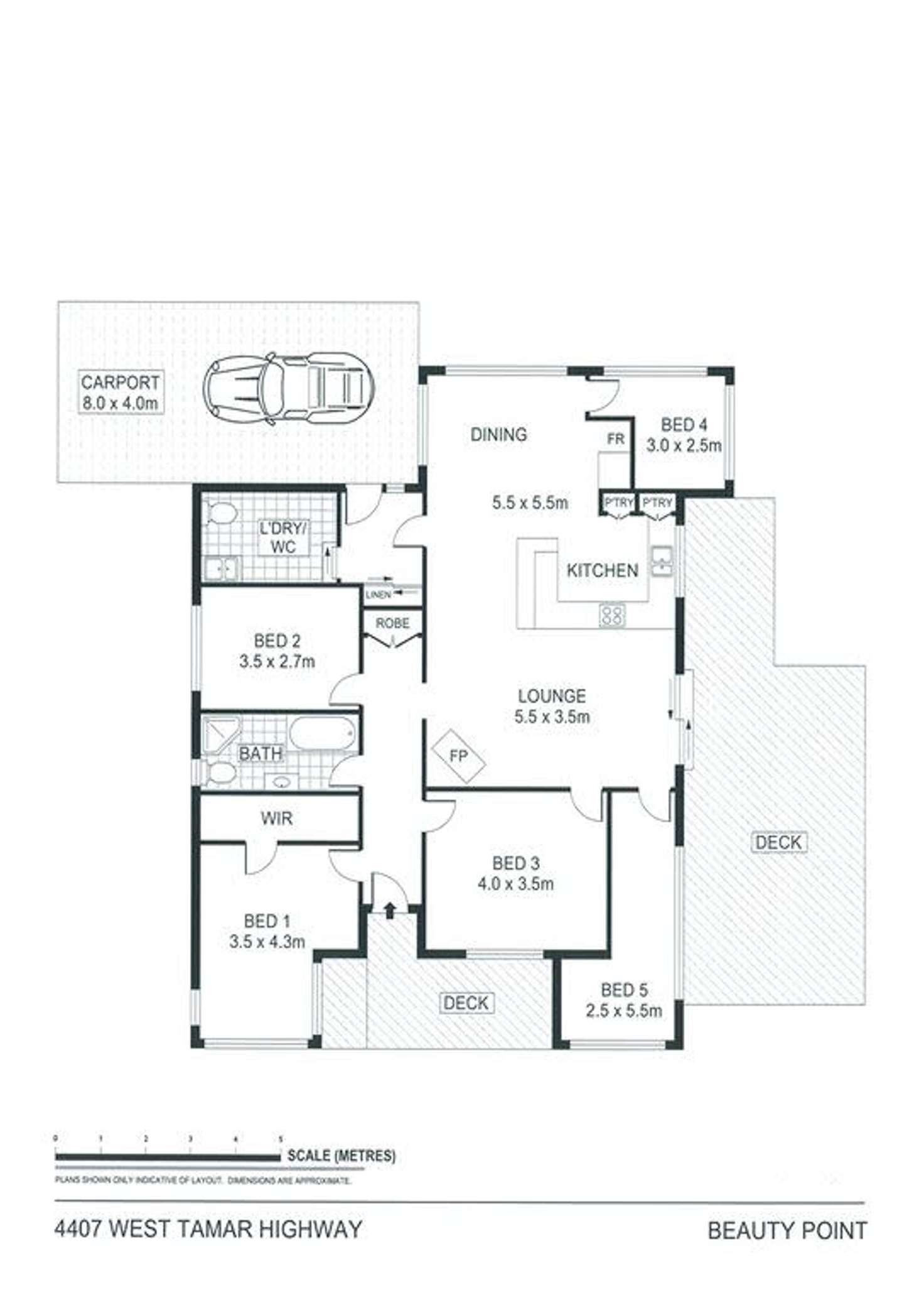 Floorplan of Homely house listing, 4407 West Tamar Highway, Beauty Point TAS 7270