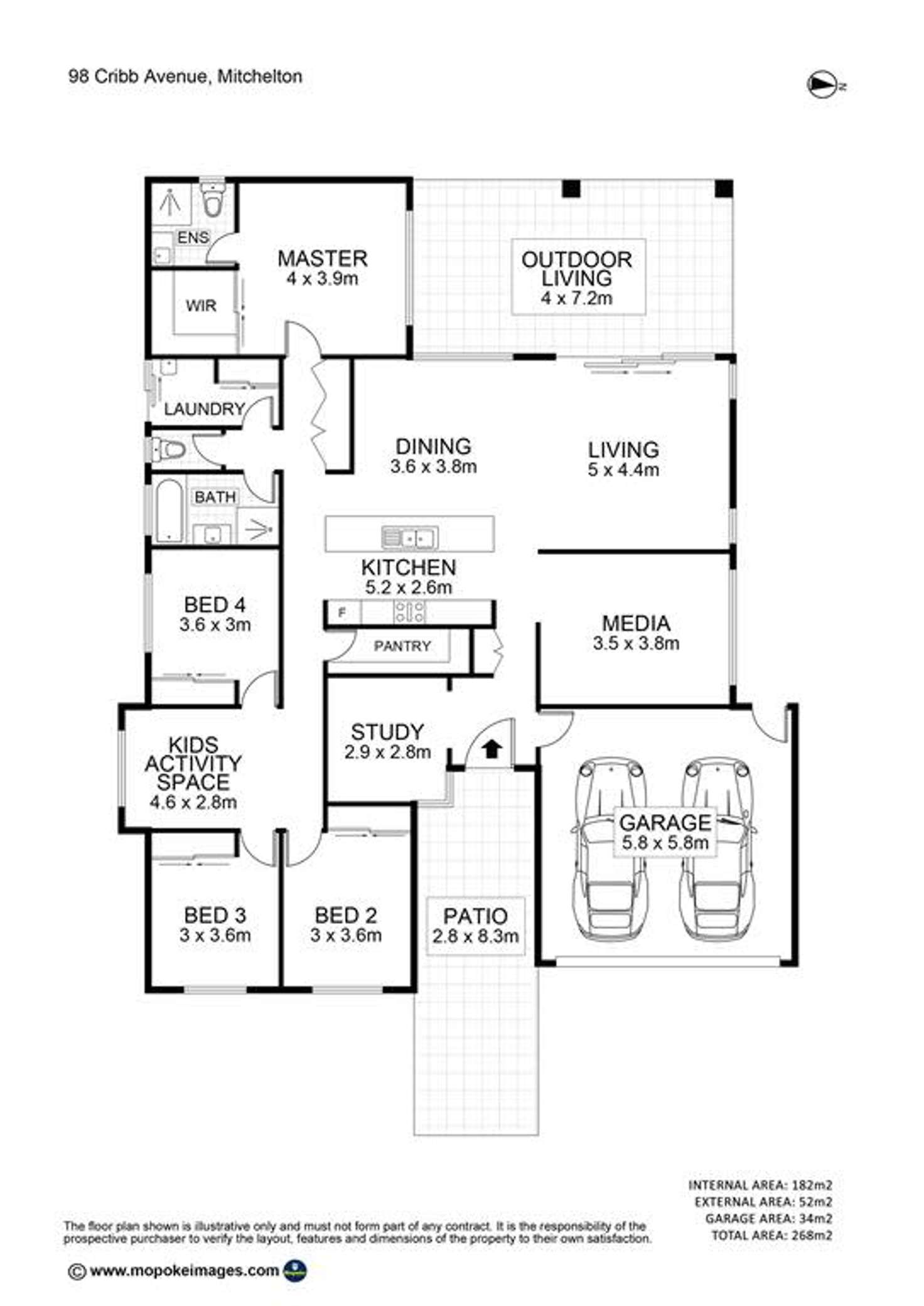 Floorplan of Homely house listing, 98 Cribb Avenue, Mitchelton QLD 4053