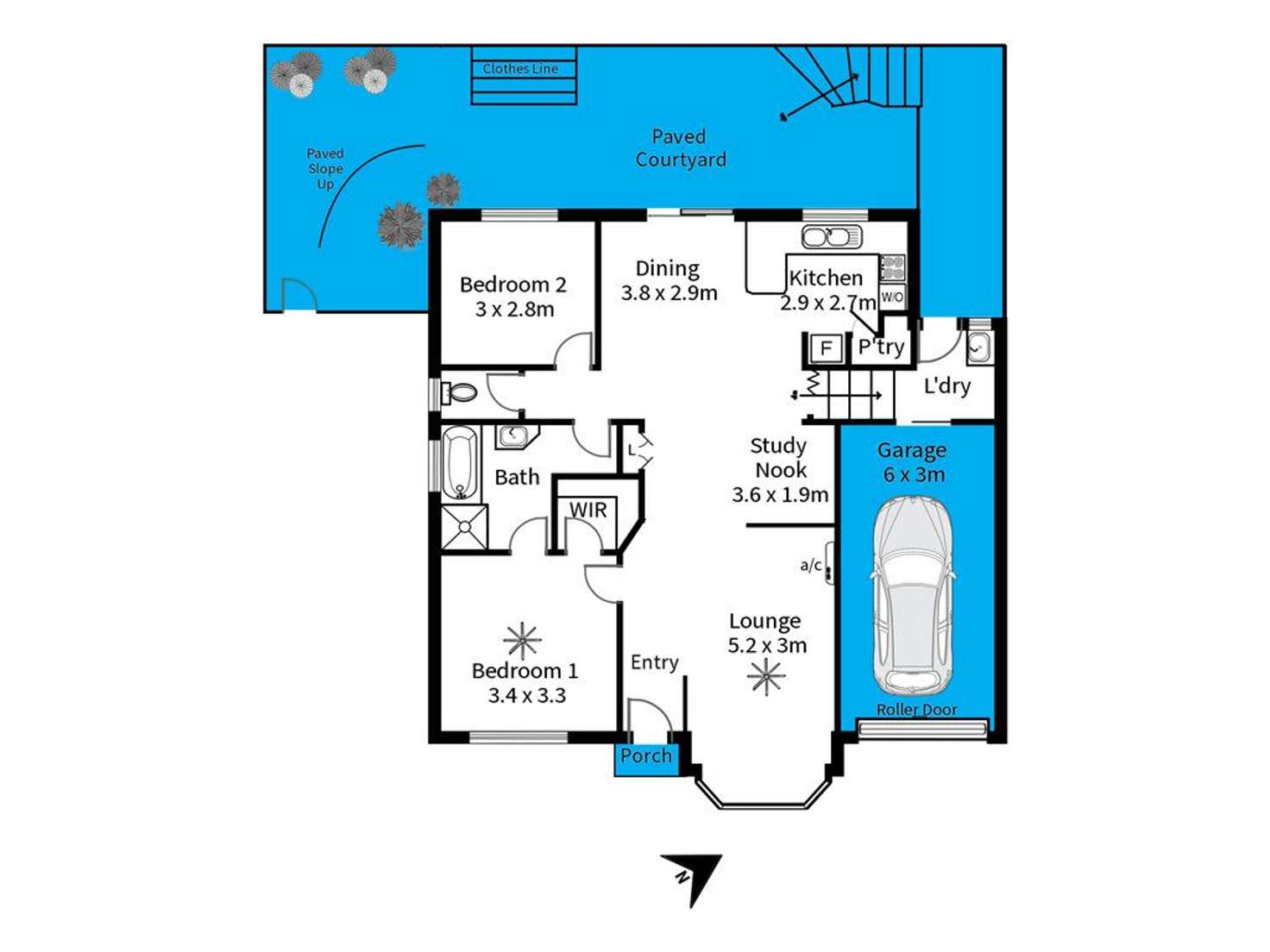 Floorplan of Homely unit listing, Unit 2, 4 Simon Court, Aberfoyle Park SA 5159