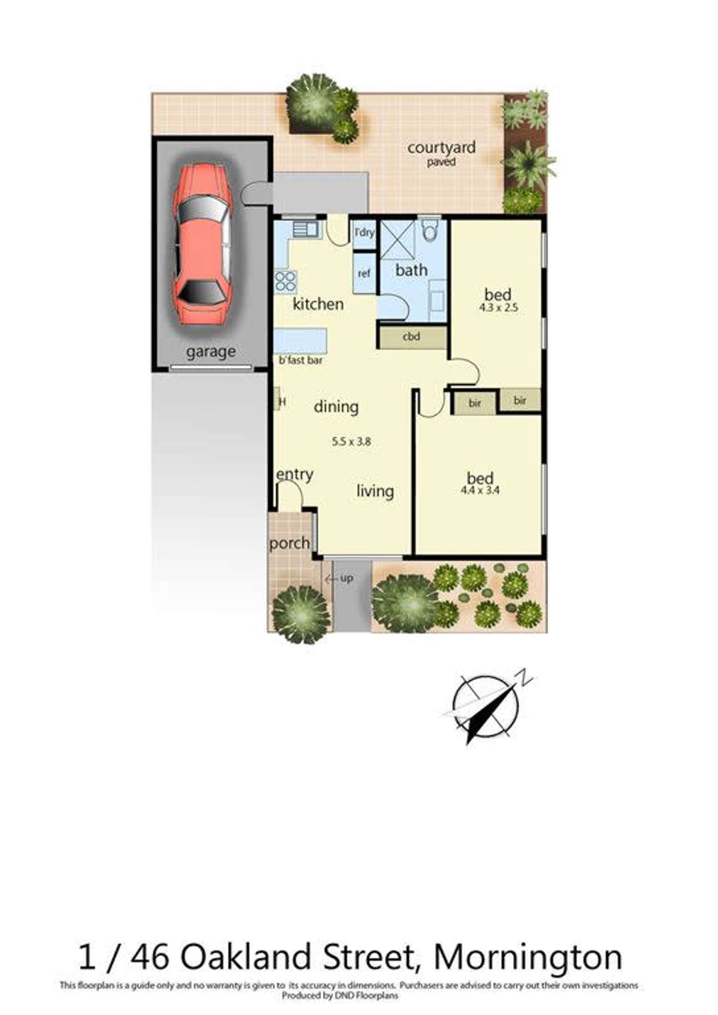 Floorplan of Homely unit listing, 1/46 Oakland Street, Mornington VIC 3931