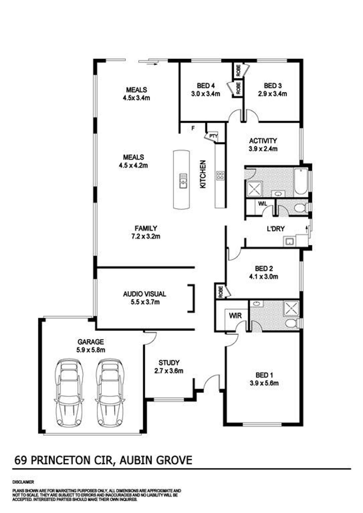 Floorplan of Homely house listing, 69 Princeton Cir, Aubin Grove WA 6164