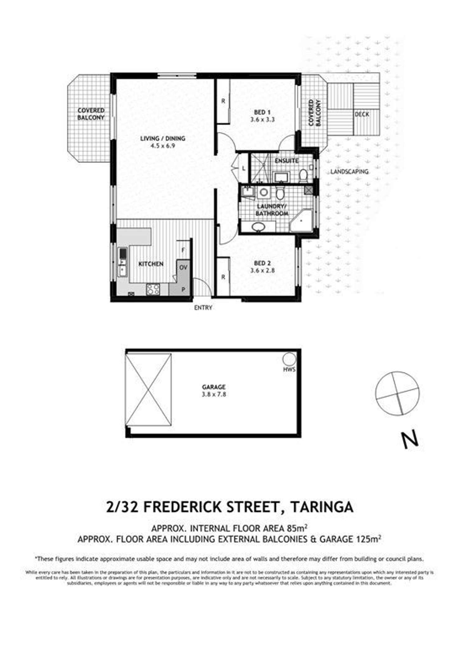 Floorplan of Homely unit listing, 2/32 Frederick Street, Taringa QLD 4068