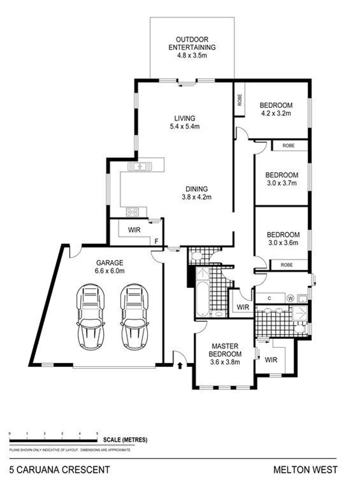 Floorplan of Homely house listing, 5 Caruana Crescent, Melton West VIC 3337