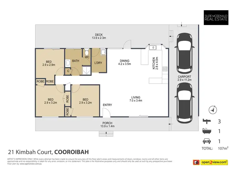 Floorplan of Homely house listing, 21 Kimbah Court, Cooroibah QLD 4565