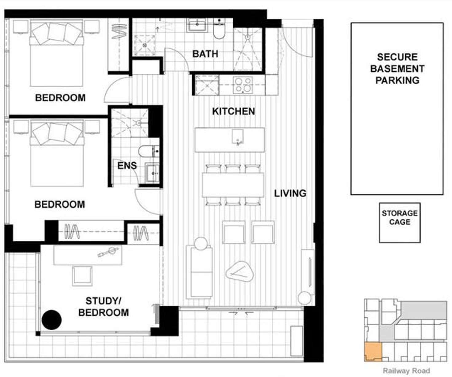 Floorplan of Homely apartment listing, 210 / 2-6 Railway Road, Cheltenham VIC 3192