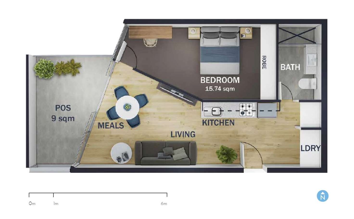 Floorplan of Homely apartment listing, 203/66 Station Street, Fairfield VIC 3078