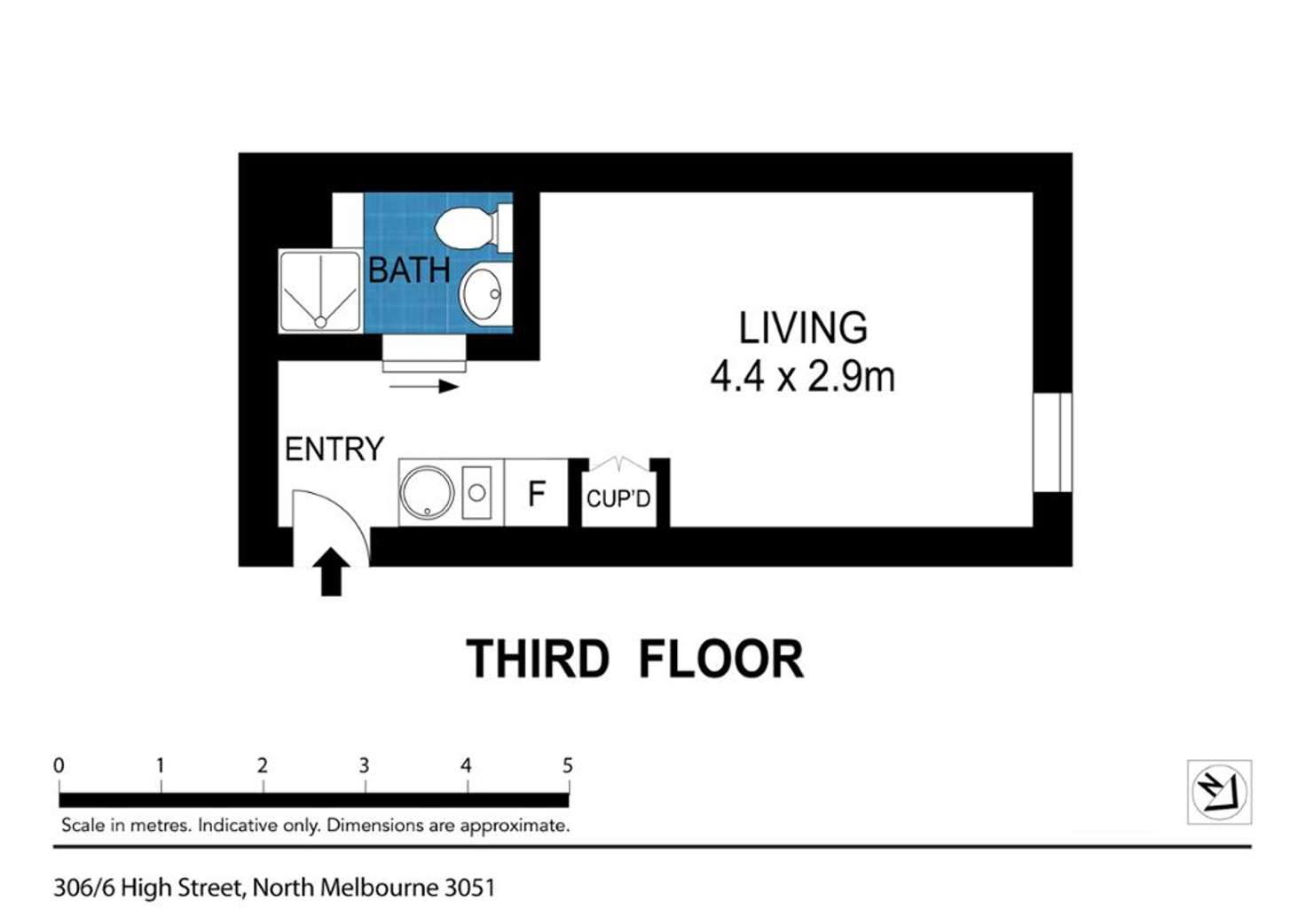 Floorplan of Homely apartment listing, 306/6-8 High Street, North Melbourne VIC 3051