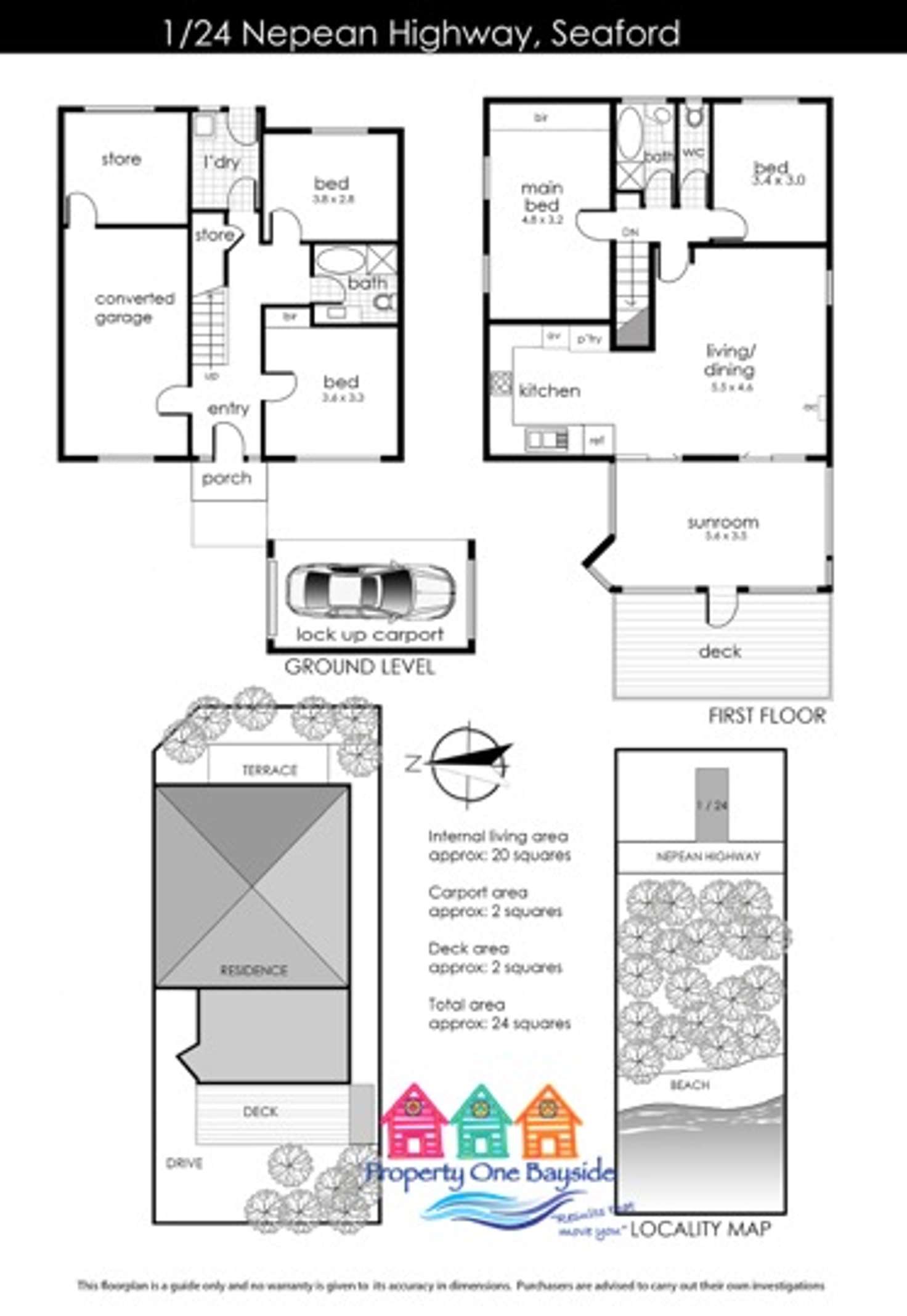 Floorplan of Homely house listing, 1/24 Nepean Highway, Seaford VIC 3198