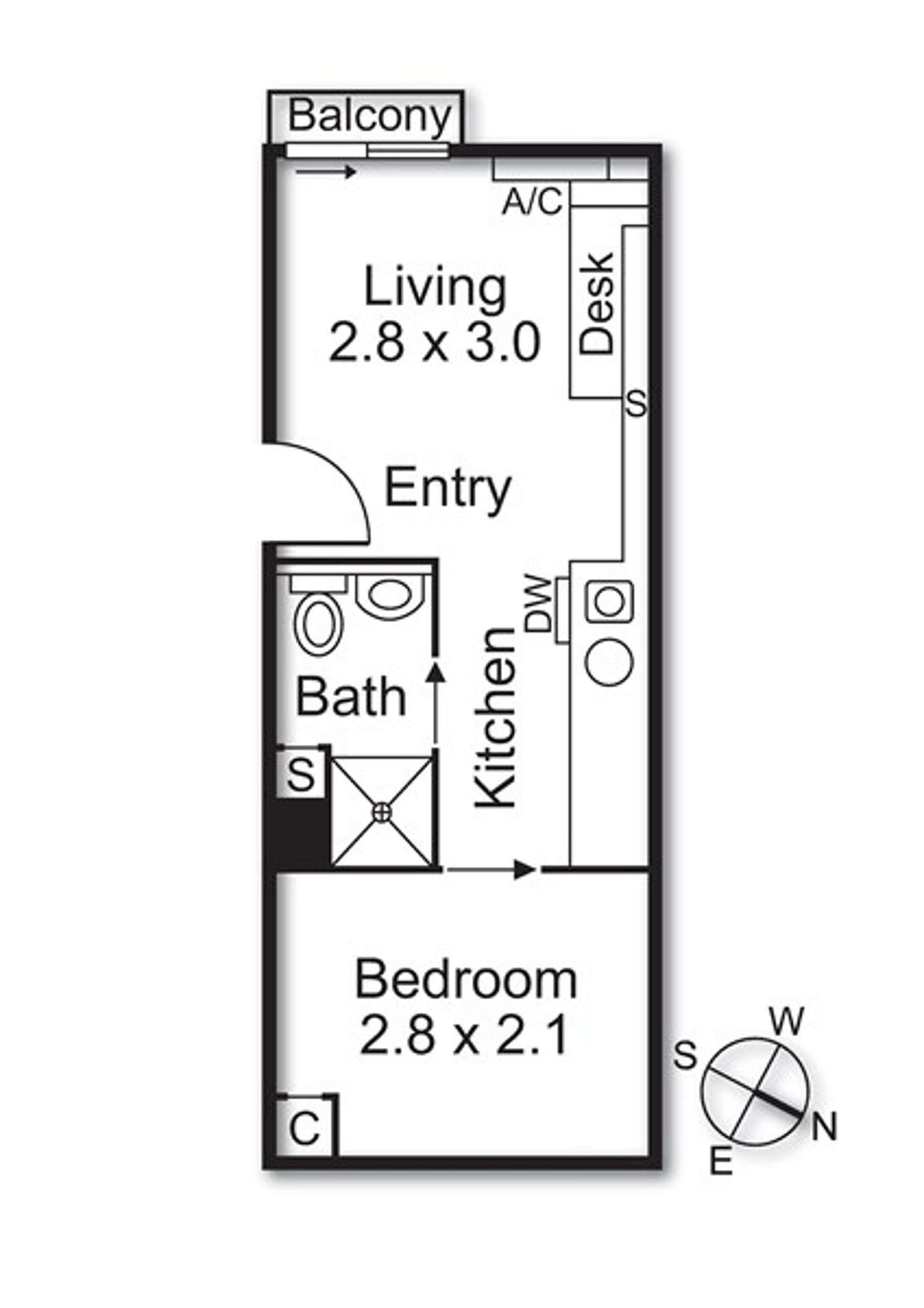Floorplan of Homely apartment listing, 103/591 Elizabeth Street, Melbourne VIC 3000