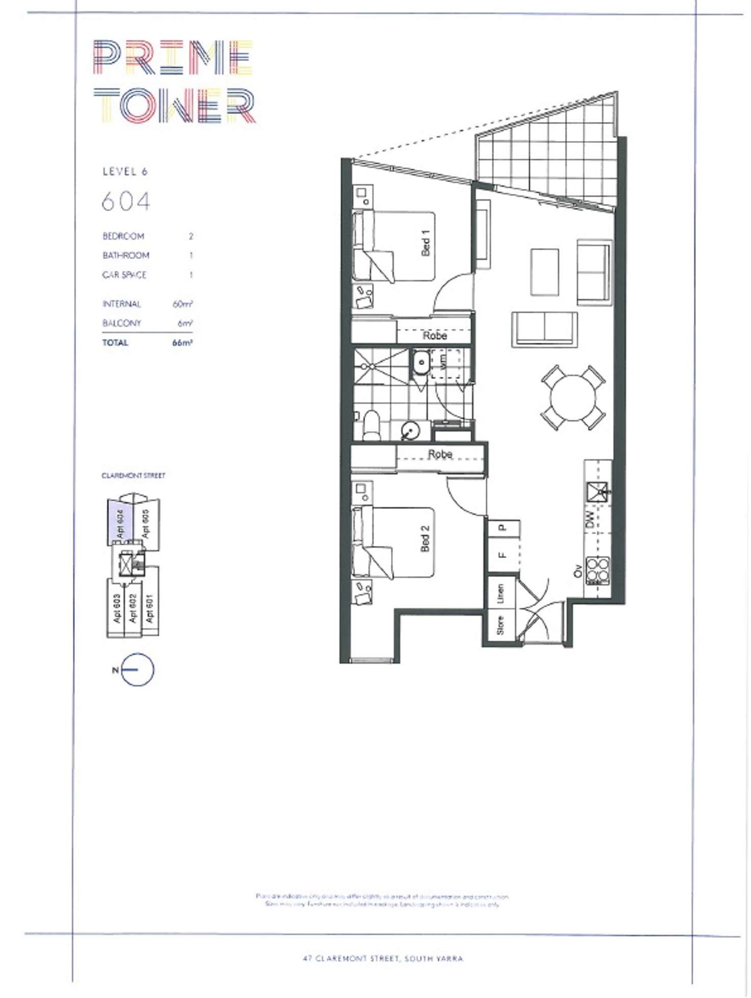 Floorplan of Homely apartment listing, 47 Claremont Street, South Yarra VIC 3141