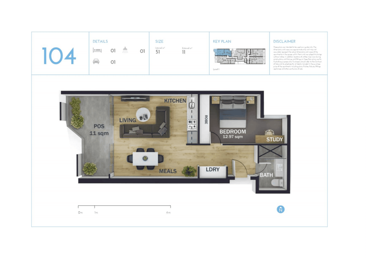 Floorplan of Homely apartment listing, 104/66 Station Street, Fairfield VIC 3078