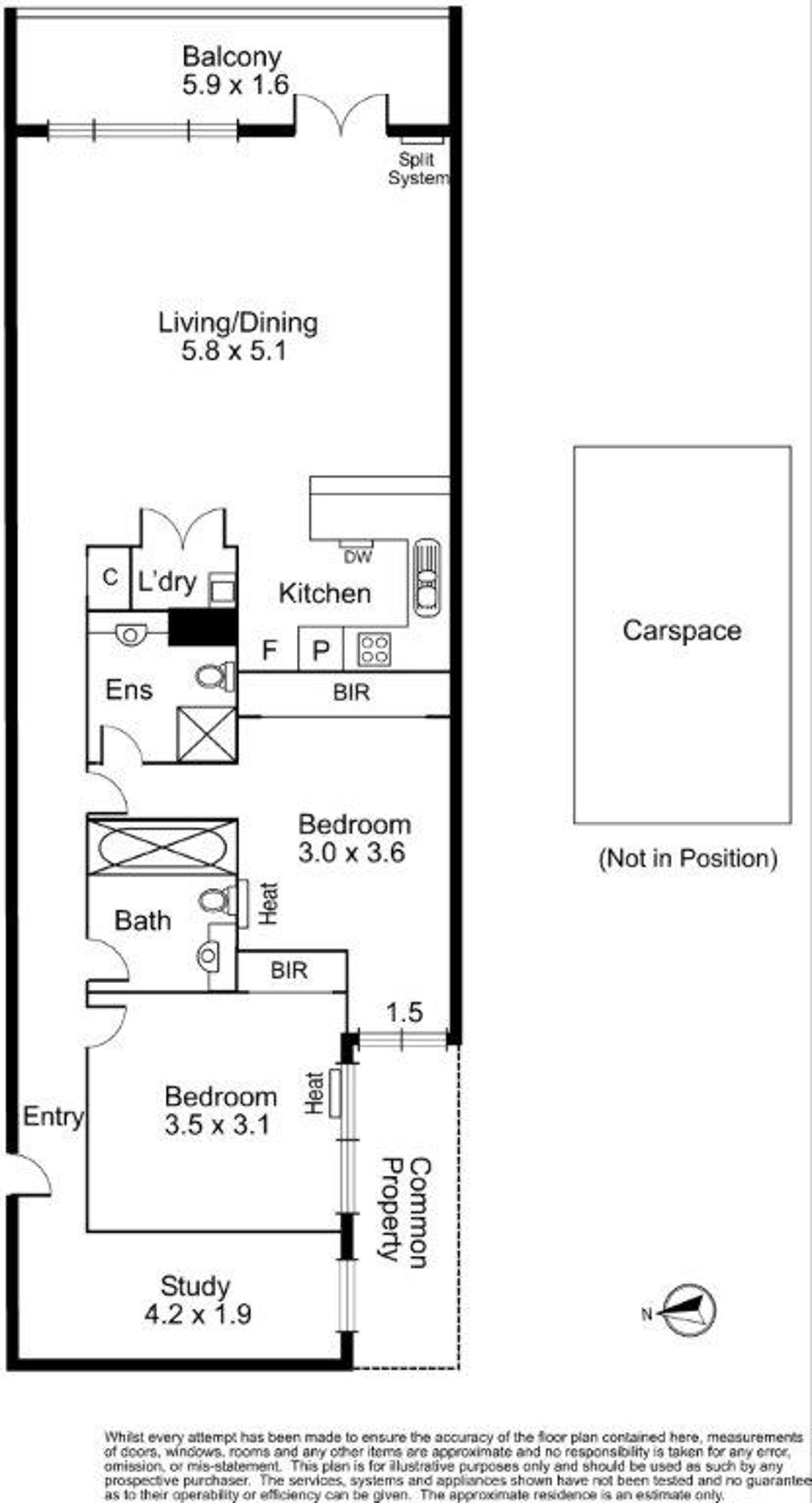 Floorplan of Homely apartment listing, 4/87-89 Denmark Street, Kew VIC 3101