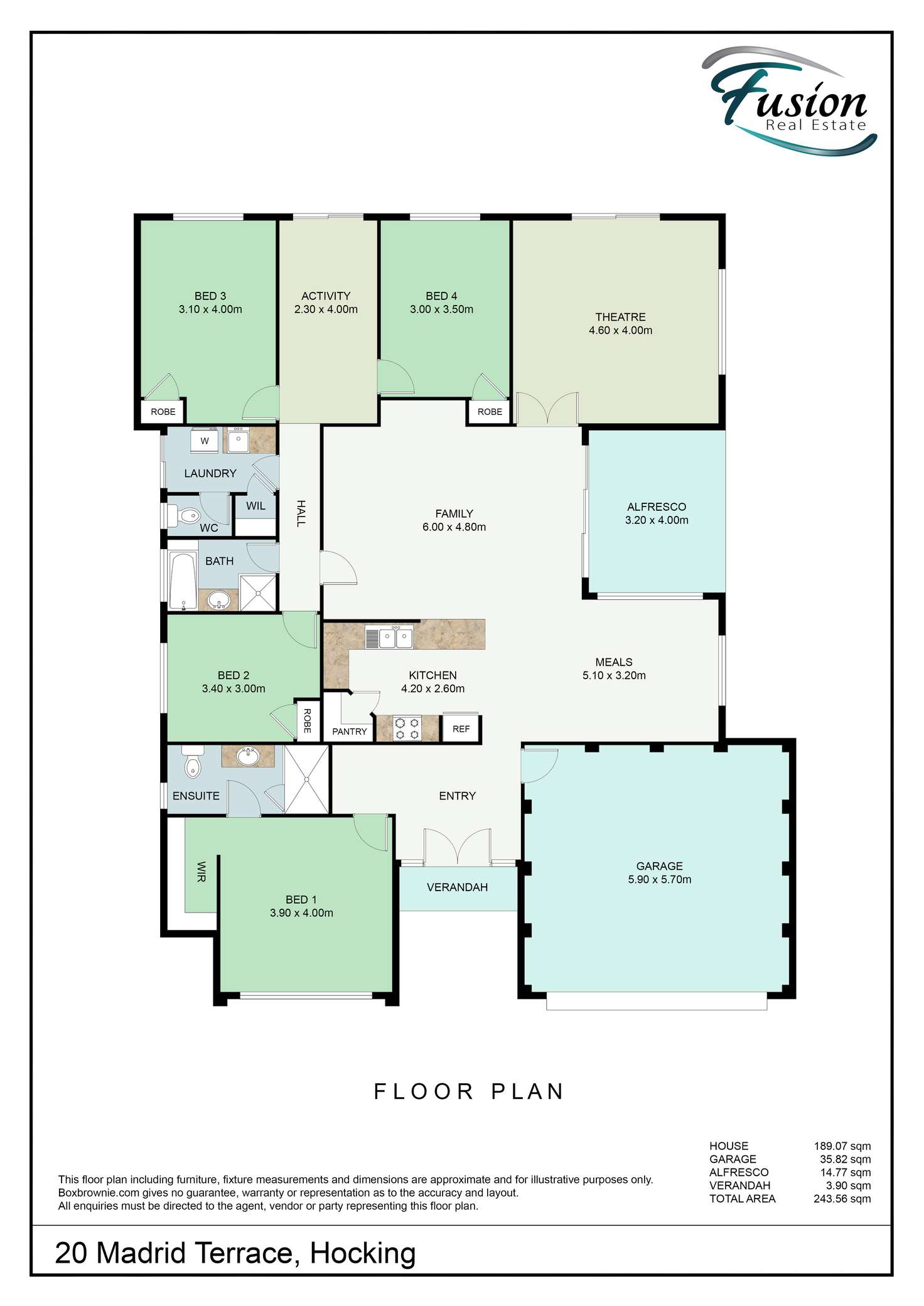 Floorplan of Homely house listing, 20 Madrid Terrace, Hocking WA 6065