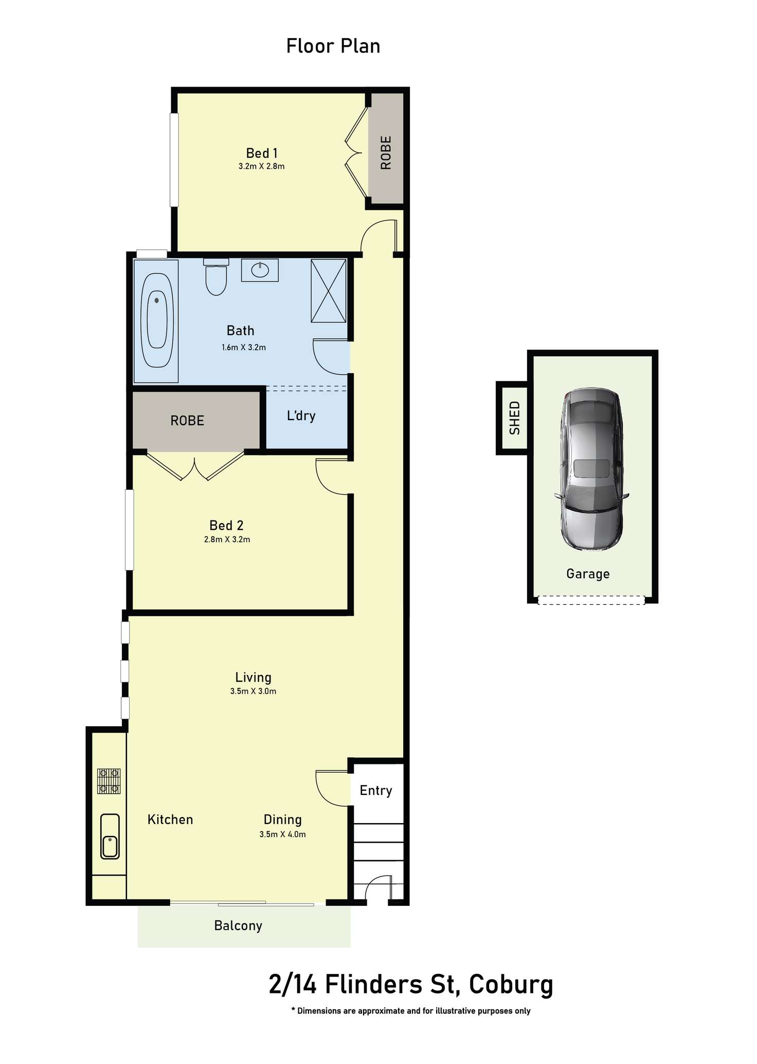 Floorplan of Homely house listing, 2/14 Flinders St, Coburg VIC 3058