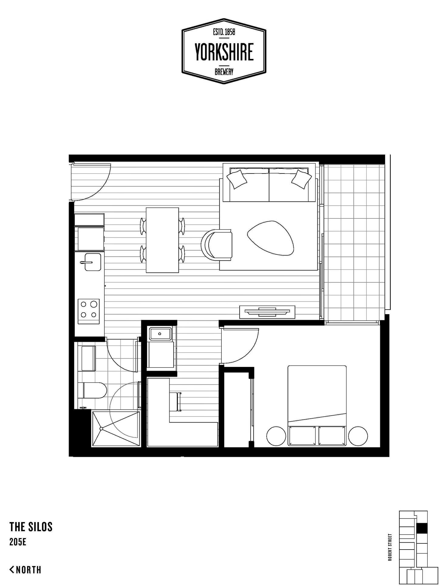 Floorplan of Homely apartment listing, 205E/9 Robert Street, Collingwood VIC 3066