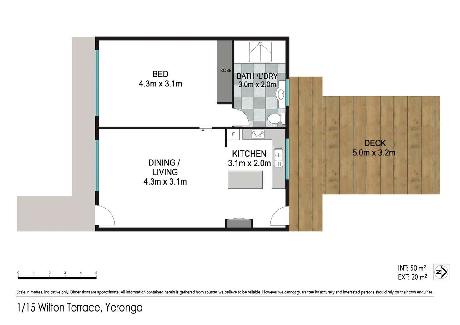 Floorplan of Homely unit listing, 1/15 Wilton Terrace, Yeronga QLD 4104