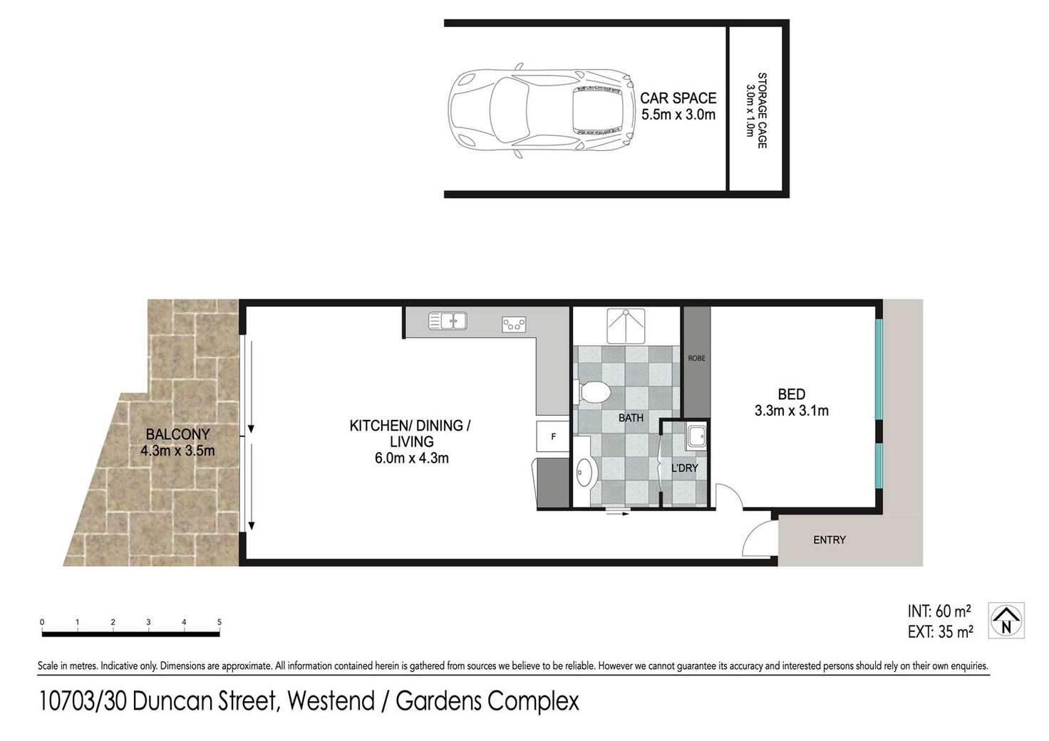 Floorplan of Homely unit listing, 10703/30 Duncan Street, West End QLD 4101