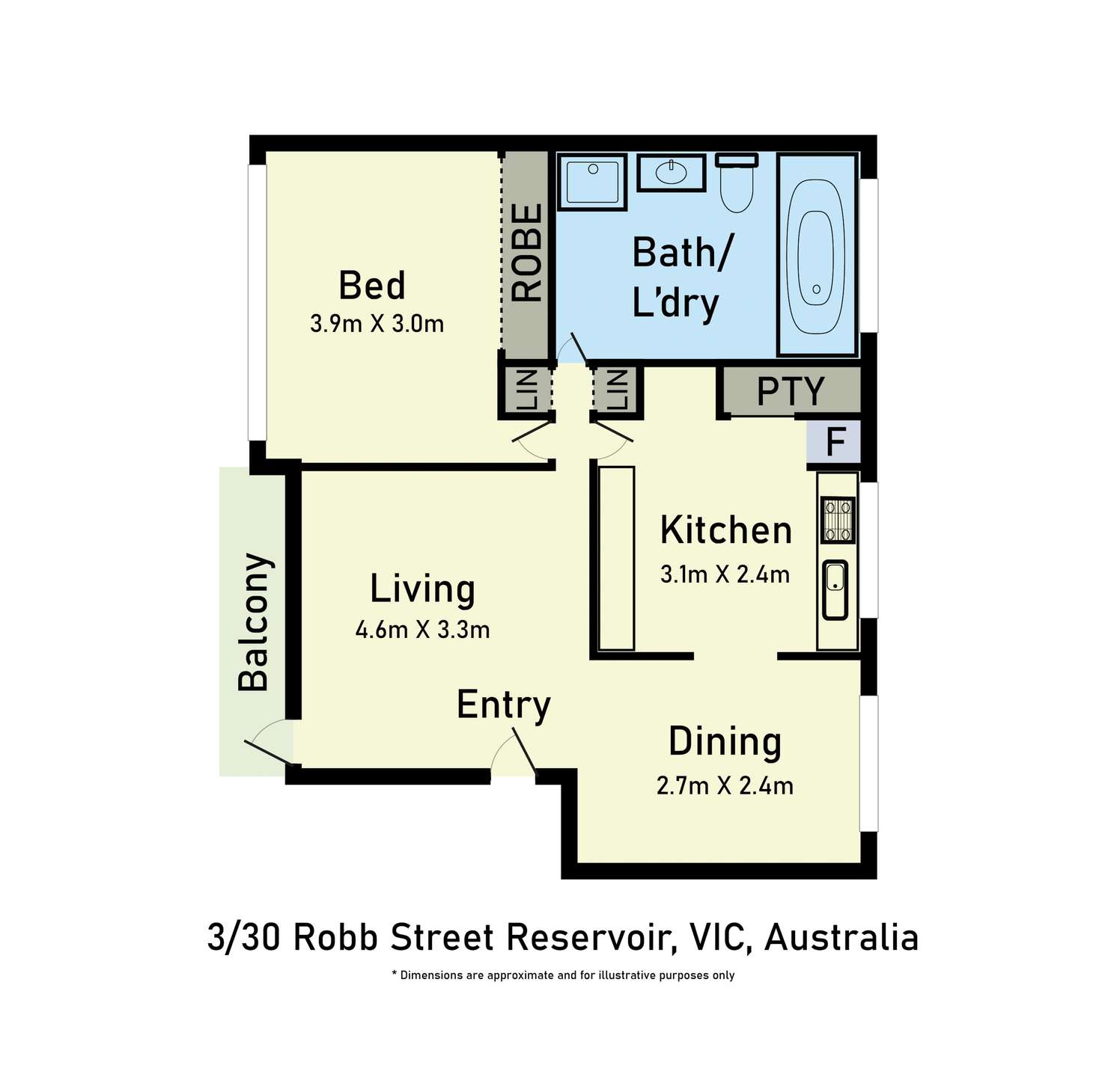 Floorplan of Homely flat listing, 30 Robb St, Reservoir VIC 3073