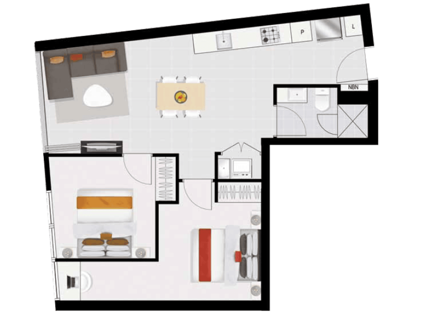 Floorplan of Homely apartment listing, 11004/88 Doggett Street, Newstead QLD 4006