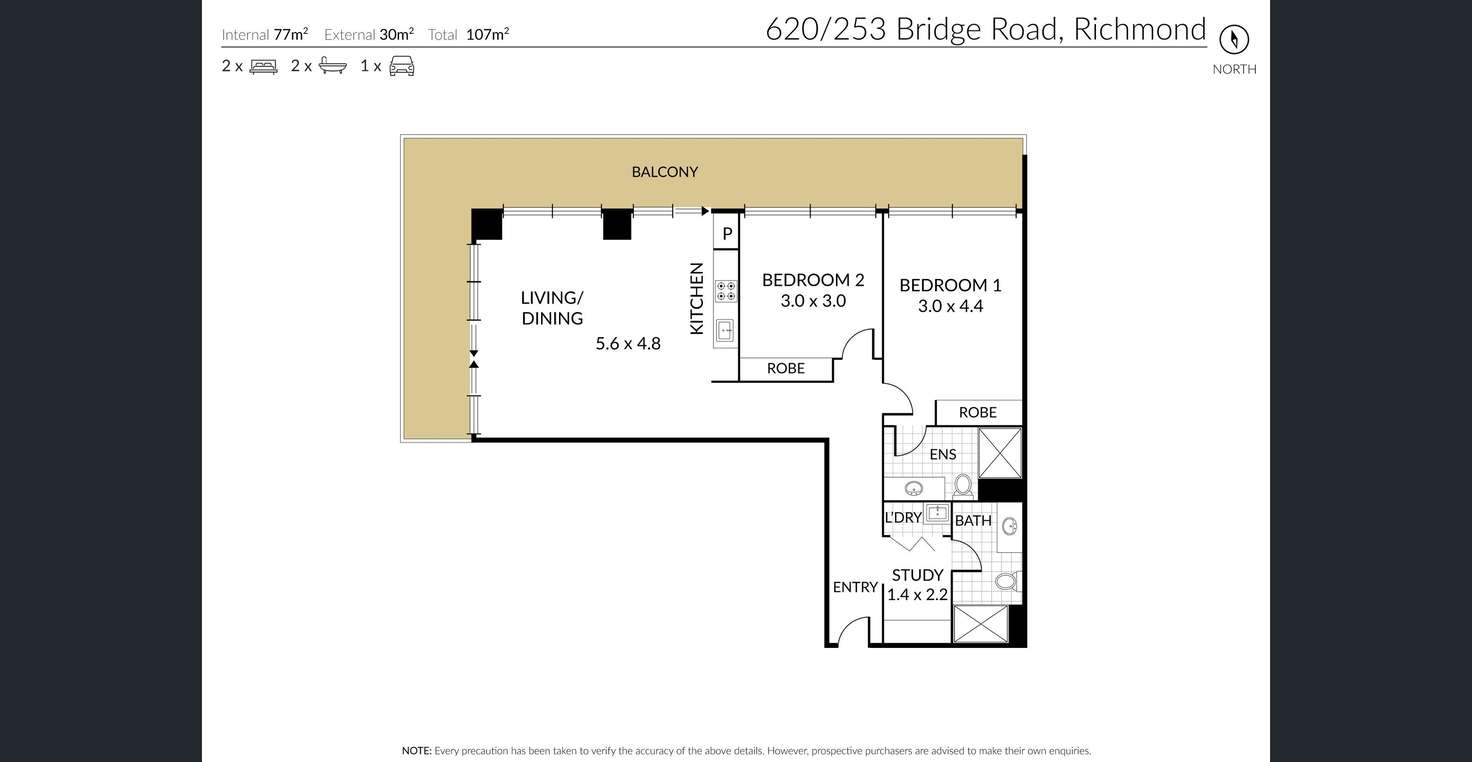 Floorplan of Homely apartment listing, 620/253 Bridge Road, Richmond VIC 3121