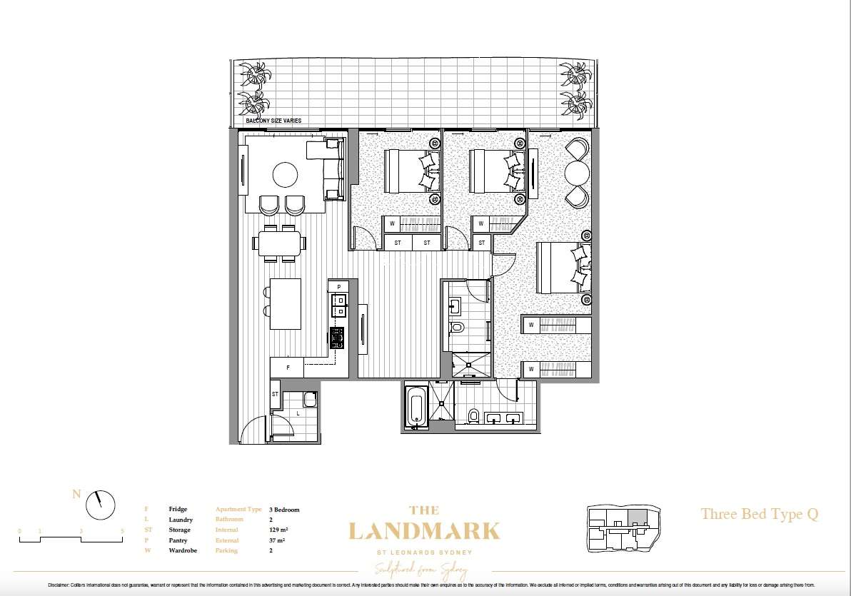 Floorplan of Homely apartment listing, 500 Pacific Highway, St Leonards NSW 2065