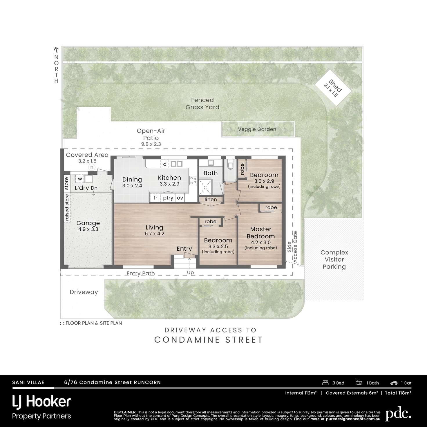 Floorplan of Homely townhouse listing, 6/76 Condamine Street, Runcorn QLD 4113
