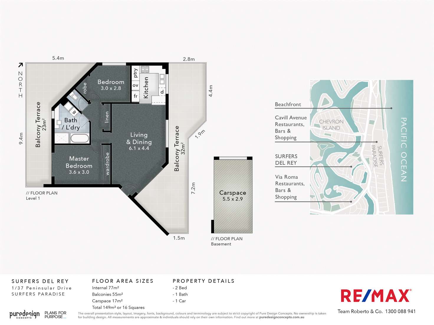 Floorplan of Homely unit listing, 1/37 Peninsular Drive, Surfers Paradise QLD 4217