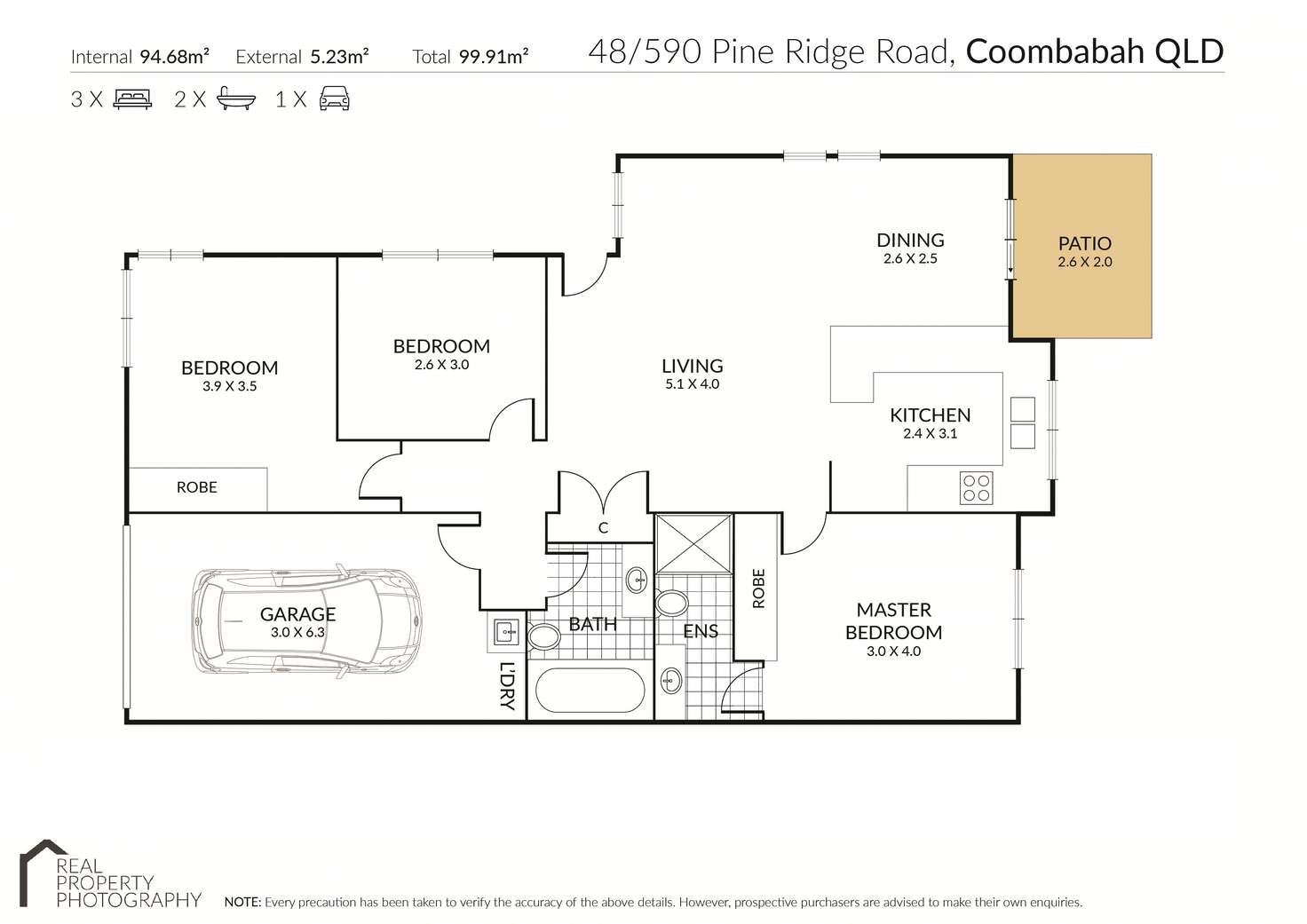 Floorplan of Homely townhouse listing, 48/590 Pine Ridge Road, Coombabah QLD 4216