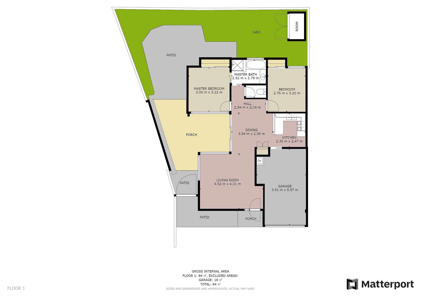 Floorplan of Homely semiDetached listing, 2/20 Cabot Court, Merrimac QLD 4226