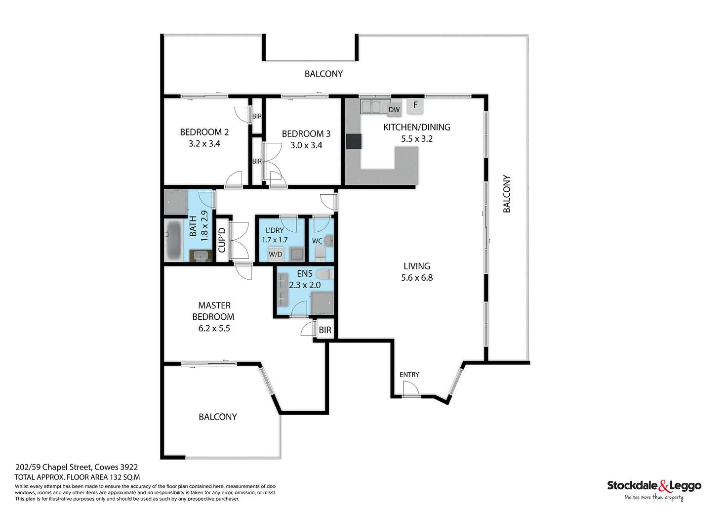 Floorplan of Homely apartment listing, Apartment 201 & 202/59 Chapel Street, Cowes VIC 3922
