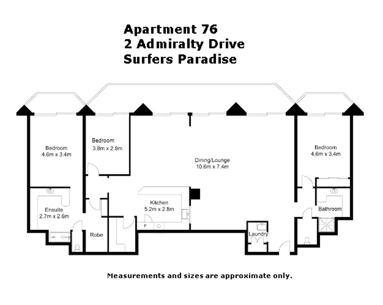 Floorplan of Homely apartment listing, 76/2 Admiralty Drive, Surfers Paradise QLD 4217