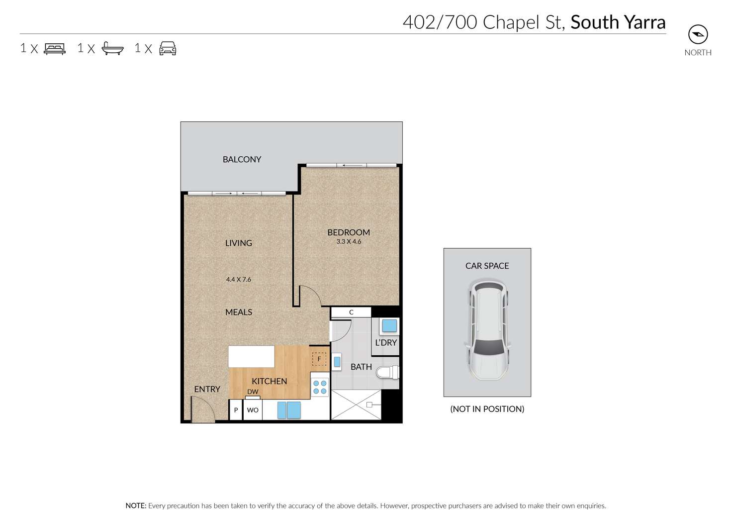 Floorplan of Homely apartment listing, 402/700 Chapel Street, South Yarra VIC 3141