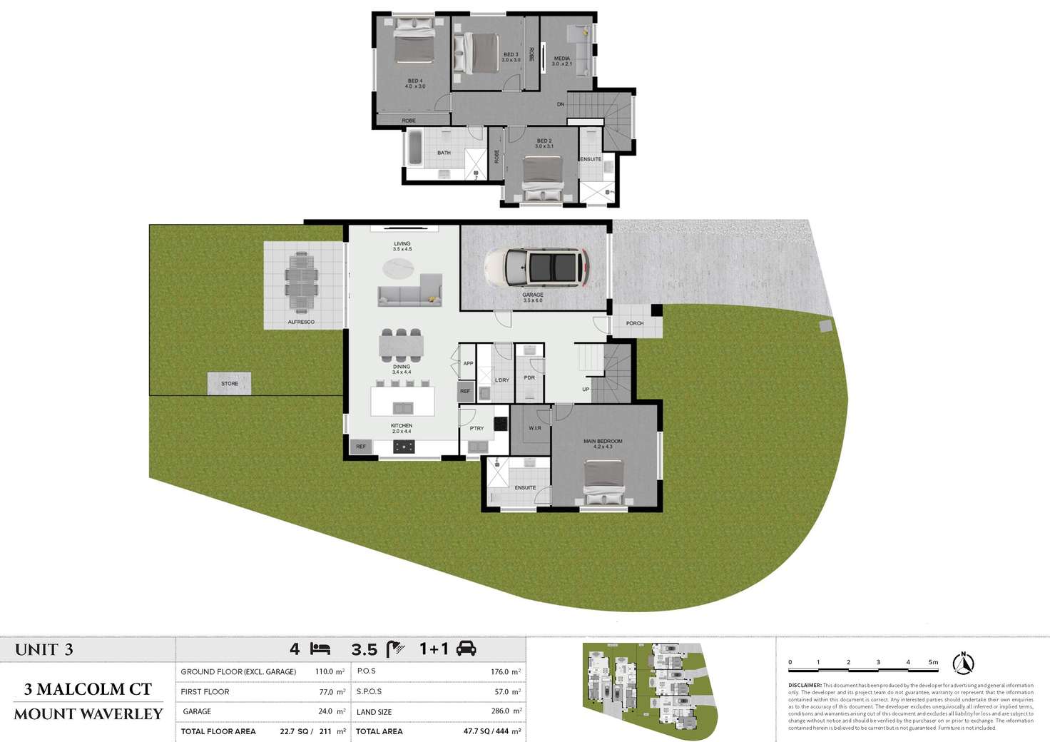 Floorplan of Homely townhouse listing, Unit 3 / 3 Malcolm Ct, Mount Waverley VIC 3149