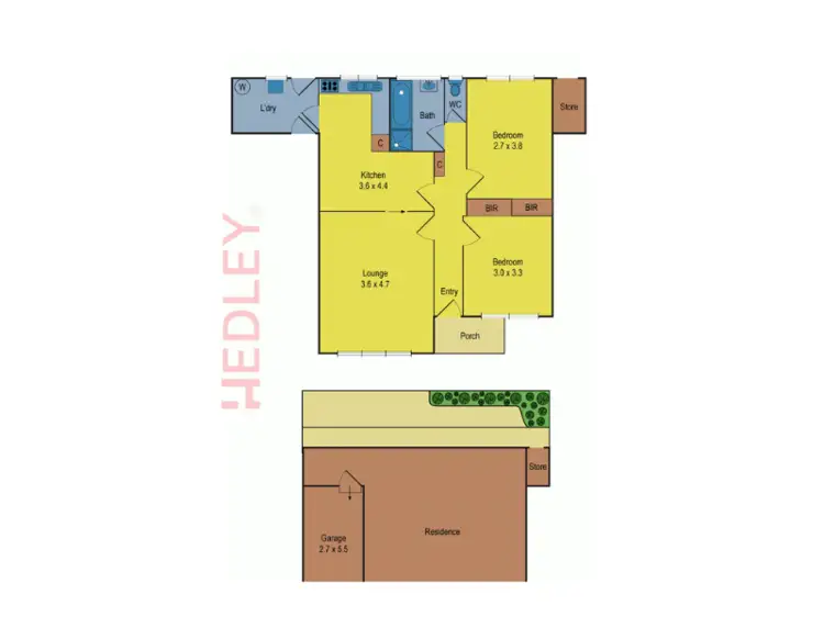 Floorplan of Homely unit listing, 2/53-55 Austin Cres, Pascoe Vale VIC 3044
