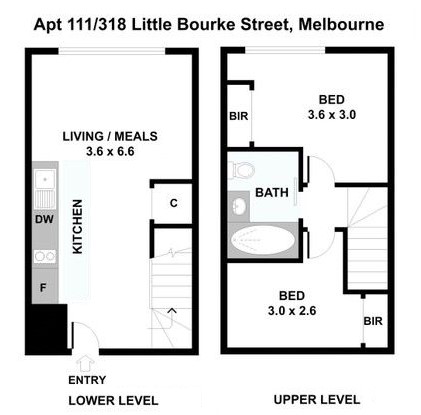 Floorplan of Homely apartment listing, 111 / 318 Little Bourke Street, Melbourne VIC 3000
