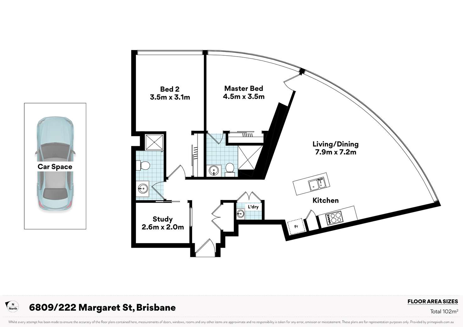 Floorplan of Homely unit listing, 6809/222 Margaret St, Brisbane City QLD 4000