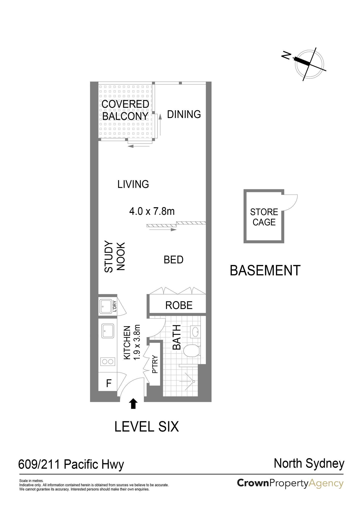 Floorplan of Homely apartment listing, 609/211 Pacific Highway, North Sydney NSW 2060