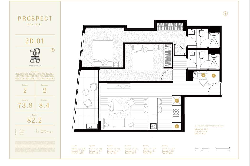 Floorplan of Homely apartment listing, 606 9-11 Prospect Street, Box Hill VIC 3128
