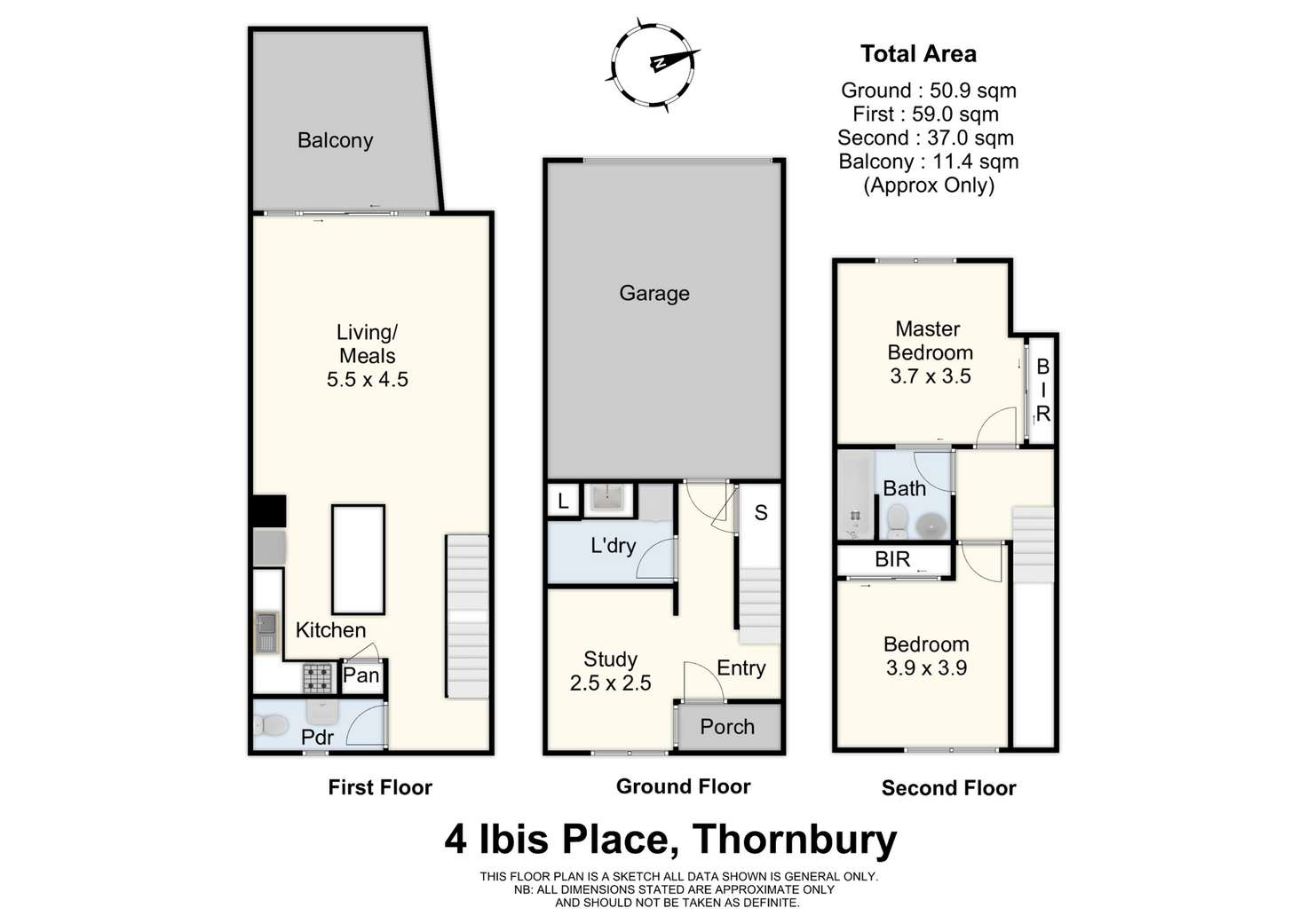 Floorplan of Homely townhouse listing, 4 Ibis place, Thornbury VIC 3071