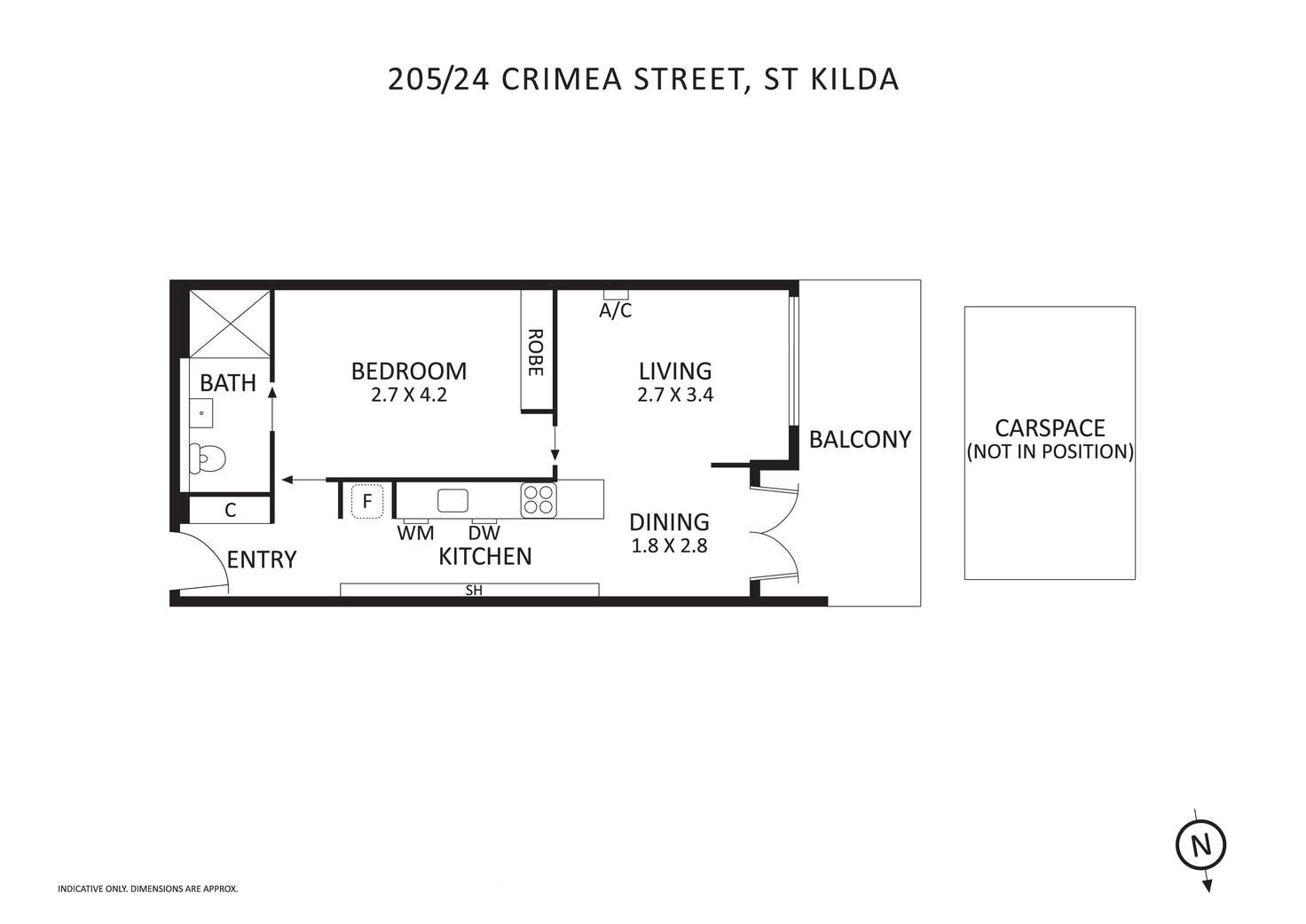 Floorplan of Homely apartment listing, 205/24 Crimea Street, St Kilda VIC 3182