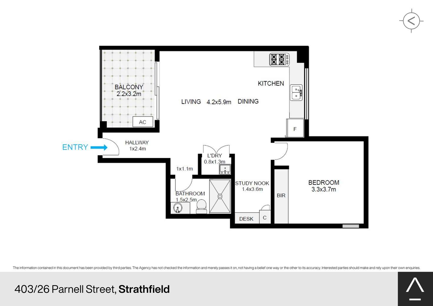 Floorplan of Homely apartment listing, 403/26 Parnell Street, Strathfield NSW 2135