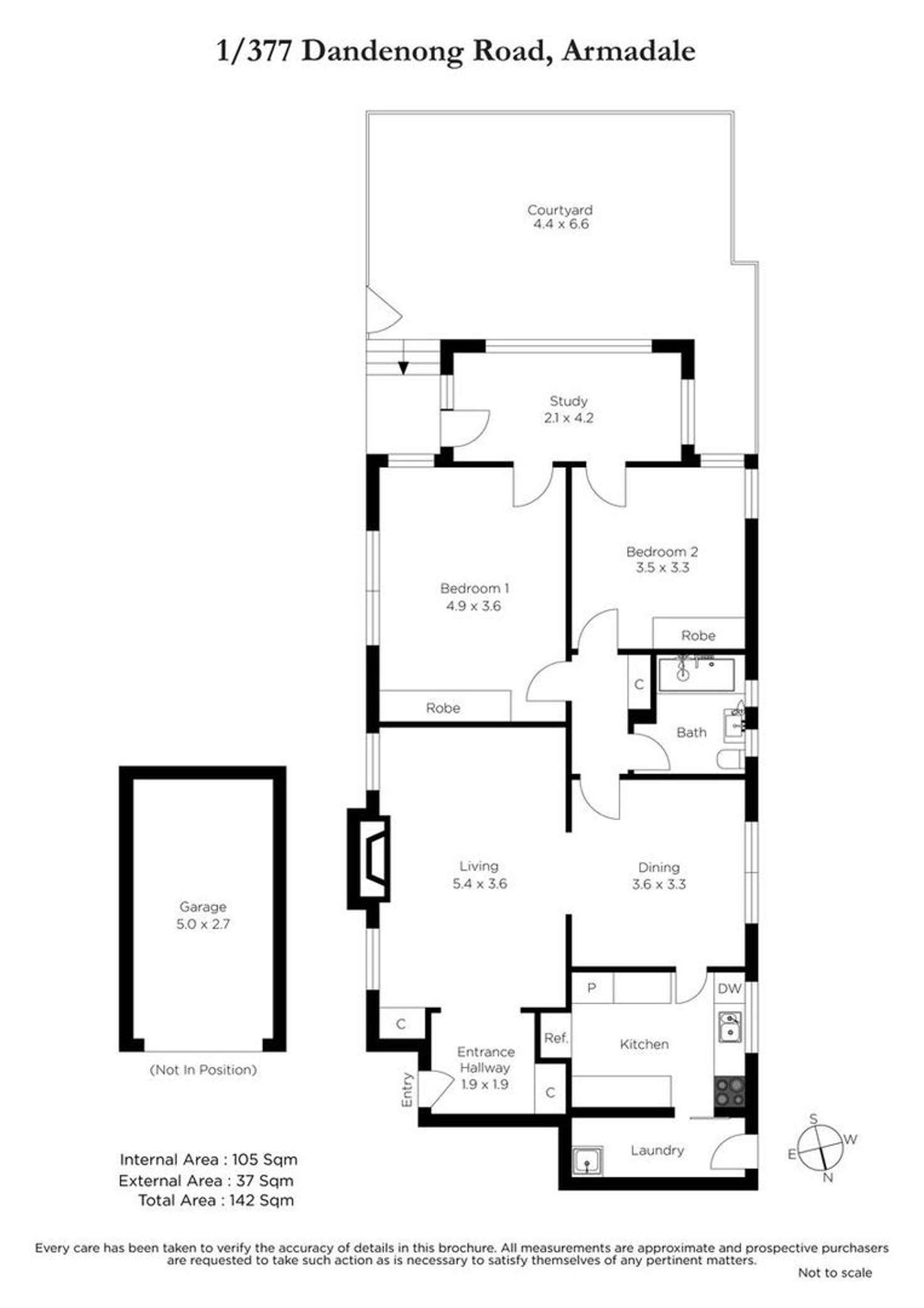 Floorplan of Homely apartment listing, 1/377 Dandenong Road, Armadale VIC 3143