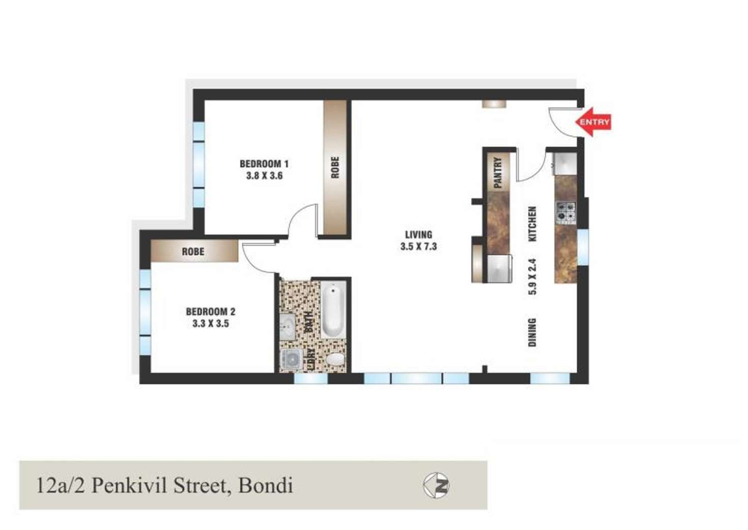 Floorplan of Homely apartment listing, 12a/2 Penkivil Street, Bondi NSW 2026