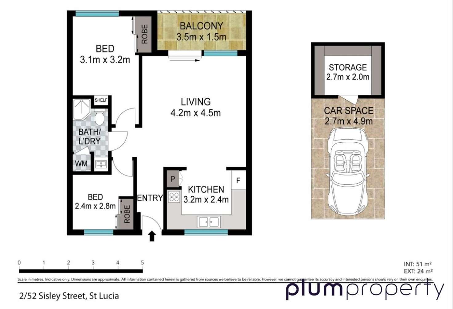 Floorplan of Homely unit listing, 2/52 Sisley Street St, St Lucia QLD 4067