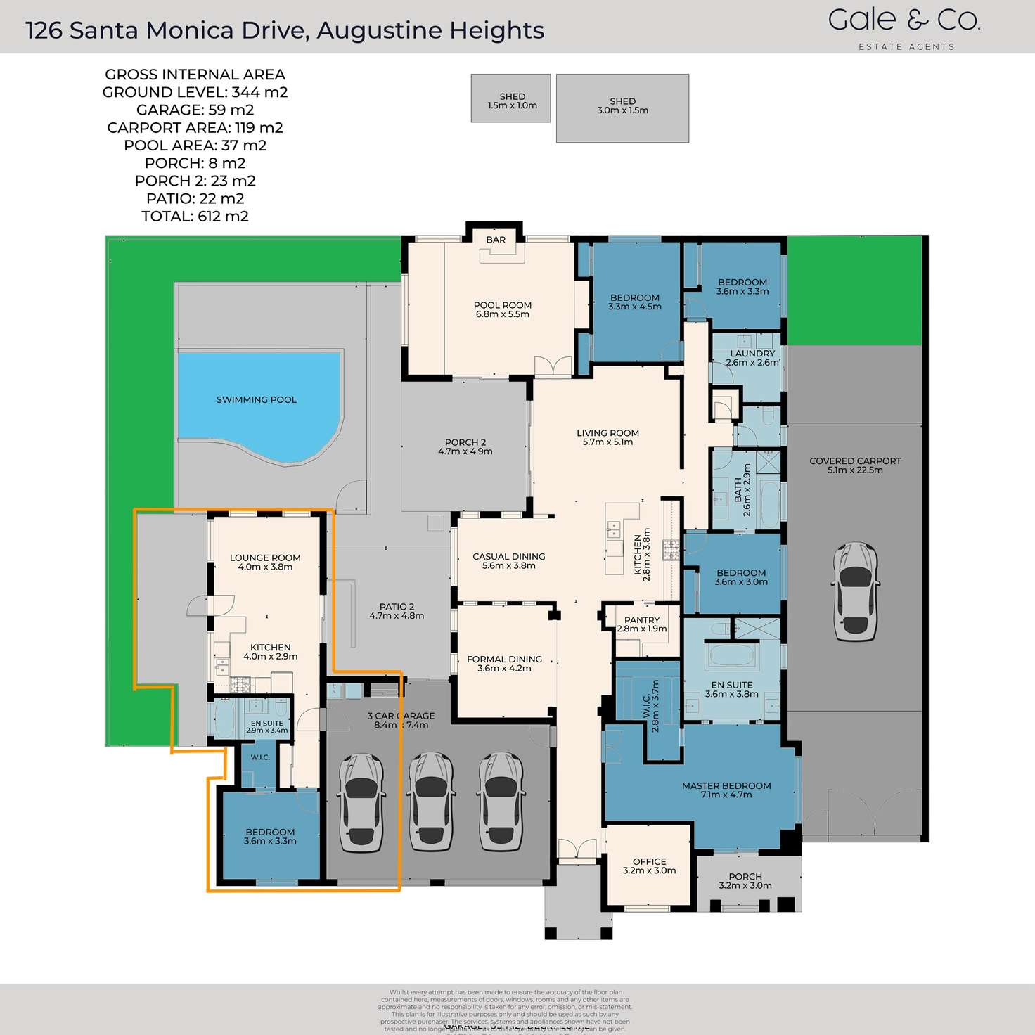 Floorplan of Homely house listing, 126 Santa Monica Dr, Augustine Heights QLD 4300