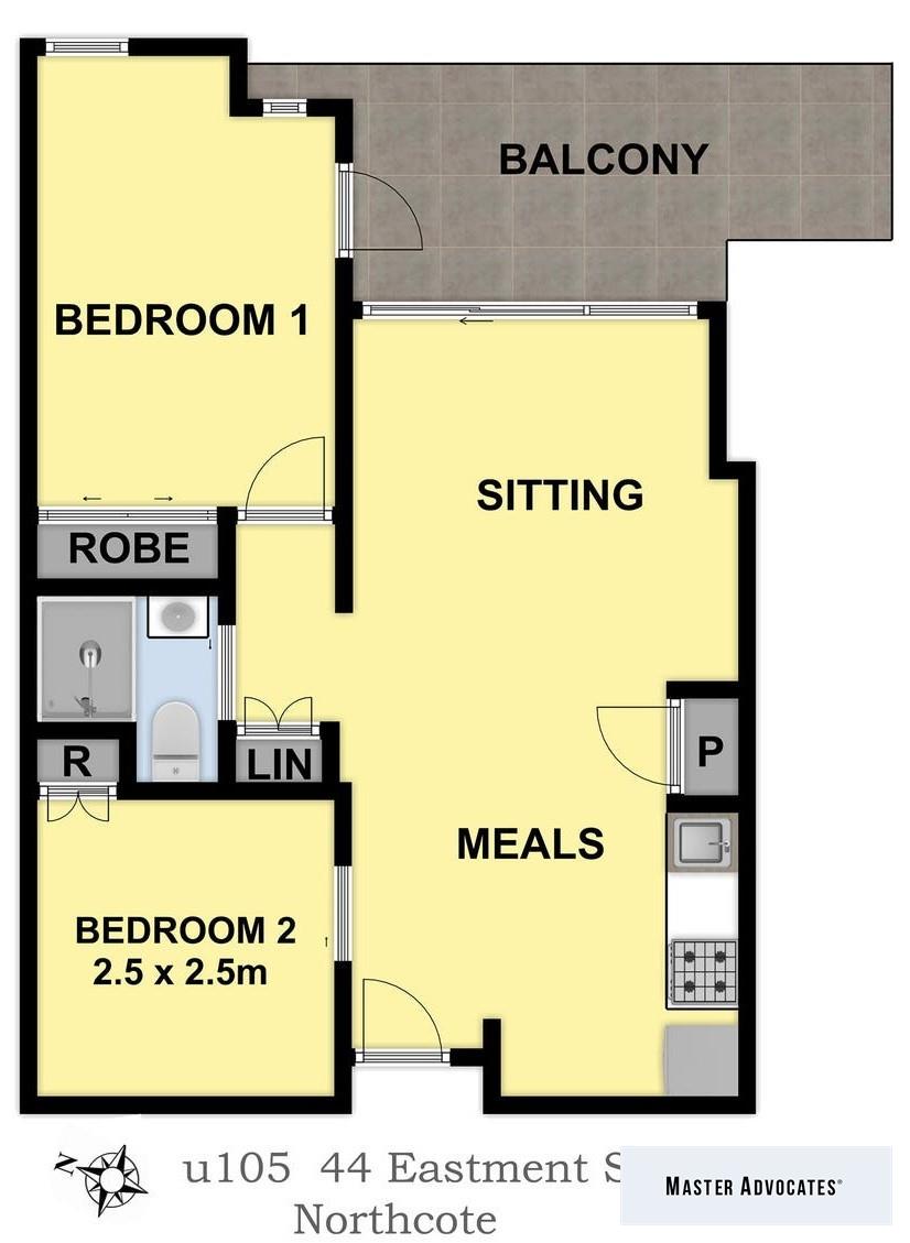 Floorplan of Homely apartment listing, 105/44 Eastment Street, Northcote VIC 3070